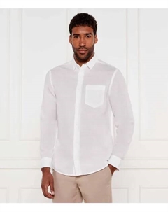 Льняная рубашка Regular fit, белый Calvin klein