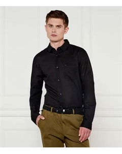Льняная рубашка Regular fit, черный Calvin klein