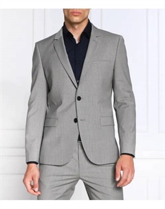 Элегантный шерстяной жакет arti214x Slim fit, серый Hugo