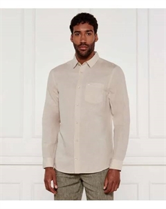 Льняная рубашка Regular fit, бежевый Calvin klein