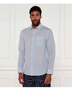 Льняная рубашка Regular fit, синий Calvin klein