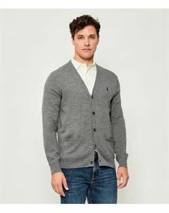 Шерстяной кардиган Slim fit, серый Polo ralph lauren