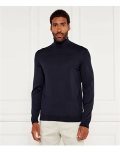 Шерстяная водолазка Musso-p Slim fit, синий Boss