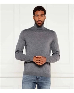 Шерстяная водолазка Musso-p Slim fit, серый Boss