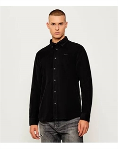 Вельветовая рубашка Эпазо Straight fit, черный Hugo