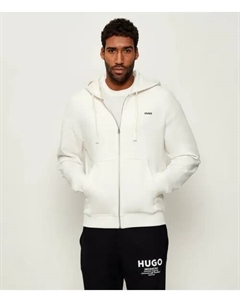 Толстовка на молнии Relaxed fit, белый Hugo