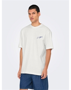 Футболка, белый/синий Only & sons