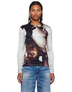 Белая футболка с длинными рукавами и рисунком Y / project