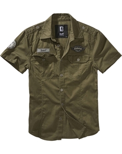 Рубашка Luis Vintage Short Sleeve Shirt, оливковый Brandit