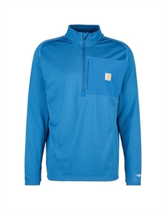 Футболка с воротником-стойкой и полумолнией, длинный рукав, синий Carhartt