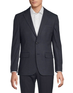 Эластичный клетчатый блейзер современного кроя, цвет Navy Brown Tommy hilfiger