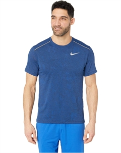 Топ Dry Miler Top Short Sleeve Jacquard Graphics, цвет Obsidian/Heather/Reflective Silver Nike