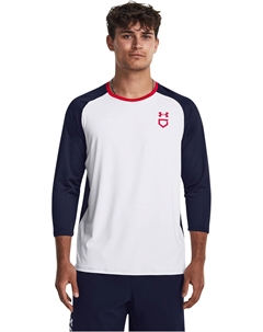 Рубашка Utility 3/4 Sleeve Shirt, цвет White/Midnight Navy/Red Under armour