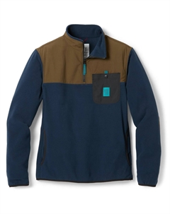 Легкий флисовый пуловер с молнией на ¼ Vista - Мужской, Midnight/Desert Palm Topo designs