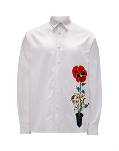 Футболка белая с цветочным принтом Jw anderson