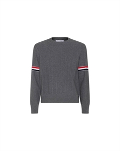 RWB Полосатый Длинный Рукав Вязаный Свитер, Серый Thom browne