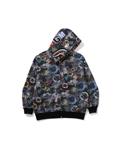 Футболка Bape Floral Camo Shark Relaxed Fit Full Zip Hoodie, цвет Ecru IVX A bathing ape®