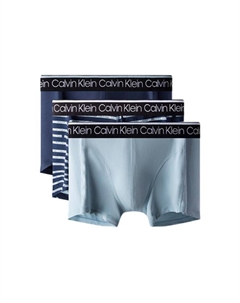 Мужские боксеры, 3 шт (Темно-синий+Полоски+Светло-голубой) Calvin klein
