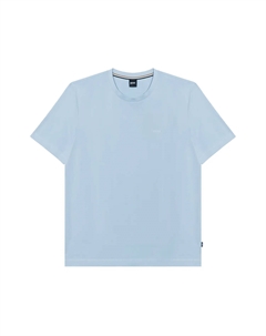 Футболка из хлопка с вышитым логотипом Boss, светло-голубая Hugo boss