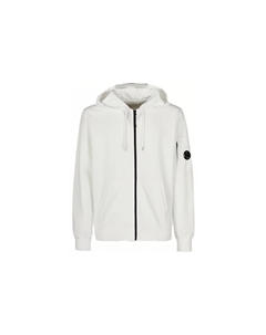 Легкая флисовая худи на молнии, белый C.p. company