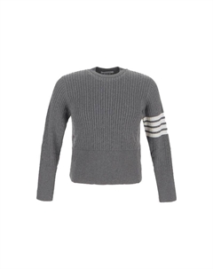 Футболка с 4-полосной детализацией, серая Thom browne