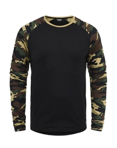 Рубашка с длинным рукавом, черный Solid