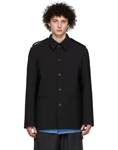 Черная куртка с воротником-стойкой We11done