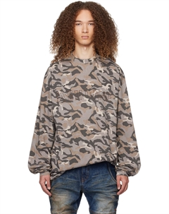 Футболка с длинным рукавом серого камуфляжа We11done