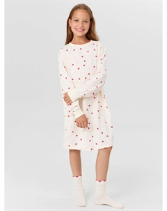 Сорочка ночная для девочек бежевая в сердечки Mark formelle