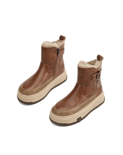 Короткие зимние ботинки женские коричневые, цвет Brown Daphne