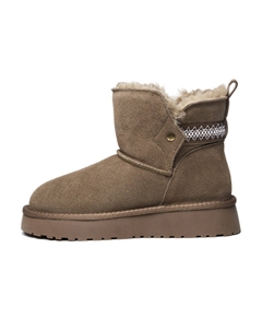 Теплые утепленные короткие зимние ботинки для женщин с эффектом увеличения роста - цвет хаки зеленый, цвет Khaki Green Aokang