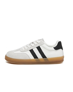 Износостойкие, легкие, дышащие и нескользящие женские скейтерские кеды лоу-топ бежево-серо-черные, цвет Beige Gray Black Exull q