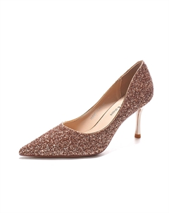 Женские туфли на высоком каблуке шампань, цвет Champagne Weishibangwei