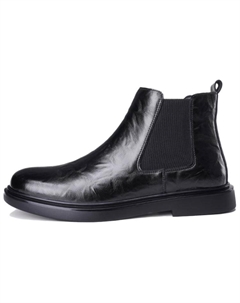 Мужские короткие челси-ботфорты черные - черные[с увеличенной высотой], цвет Black[Height Increasing] Wolves • family qunlangshijia