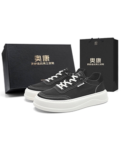 Модные кеды на низком хлопке из серии Play, устойчивые к истиранию, дышащие, легкие, с эффектом увеличения роста, мужские, черные [Коробка], цвет Black[Box] Aokang