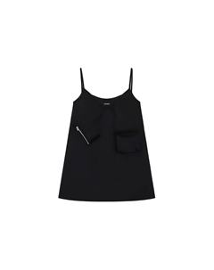 Футболка с V-образным вырезом мини-платье, черный We11done