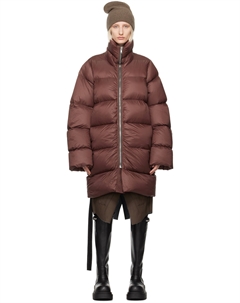 Коричневый пуховик Turtle, Throat Rick owens