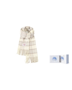 Акриловый вязаный шарф для женщин, белый+небесно-голубой Baijuan