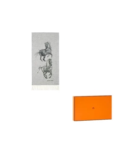 HERMES Вязаный шарф унисекс серый, Gray Hermès