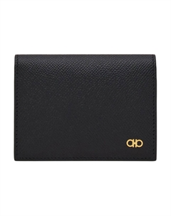 Гаучини Кожаный Картхолдер Классический Унисекс Чёрный Ferragamo