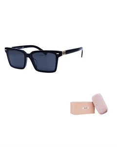 Прямоугольные солнцезащитные очки с тонированными линзами, Bright Black Miu miu