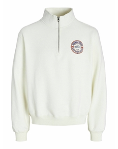 Свитер с короткой молнией и логотипом бежевый Jack & jones