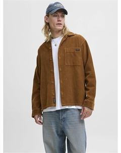 Рубашка свободного кроя из вельвета каштановый Jack & jones