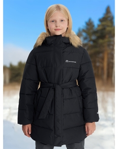 Пуховик для девочек, Черный Outventure