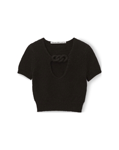 Футболка с кружевной вырезом, черный Alexander wang