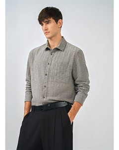 Рубашка с длинным рукавом, Коричневый Ostin