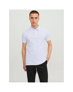 Футболка-поло с короткими рукавами из трикотажа пике белый Jack & jones