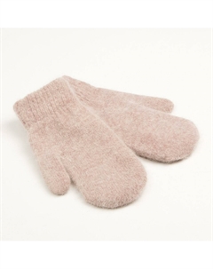 Варежки женские однотонные, размер 6.5, бежевые Minaku