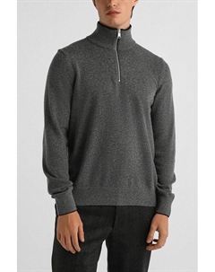 Пуловер из хлопка и шерсти с воротником на молнии Marc o'polo