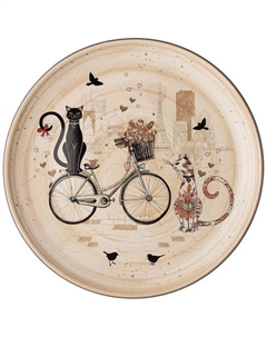 Тарелка AGNESS Парижские коты обеденная 26см доломит Нет марки